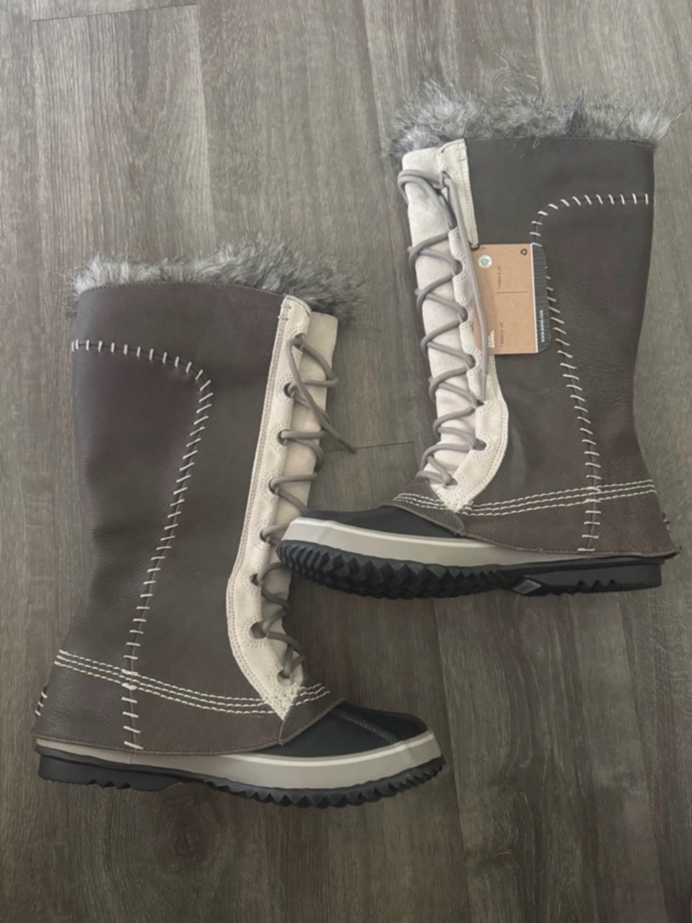 SOREL Cate the Great Waterproof Boot in Tusk / Stone - Picture 2 of 8